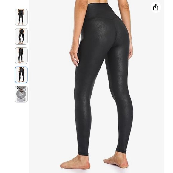 Colorfulkoala Essential Matte Faux Leather Leggings *27" - Black - Size Small - Picture 2 of 16